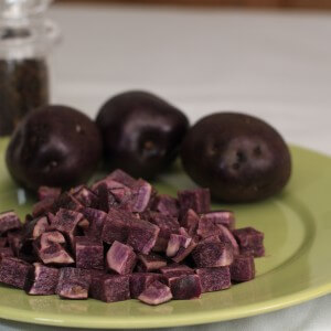 2lb Bag Dice Half Inch Purple Potato No-Skin