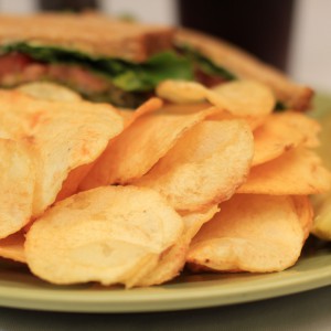 Russet Potatoes Chip Fries plated